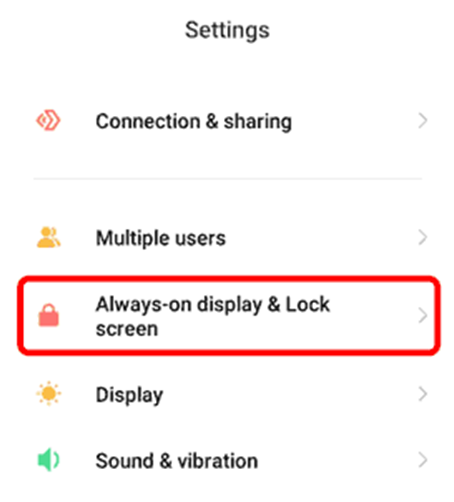 Step 1 of how to turn off Glance on Mi